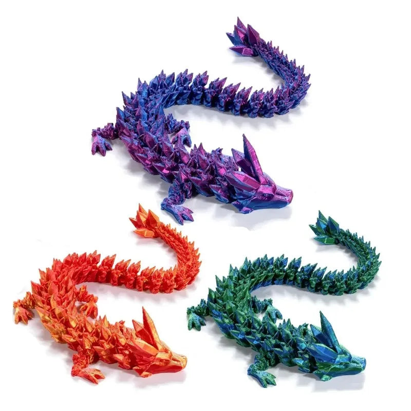 3D Printed Chinese Dragon Articulated Movable Joints, Collectible Home Decor & Creative Toy