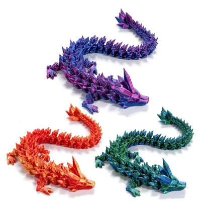 3D Printed Chinese Dragon Articulated Movable Joints, Collectible Home Decor & Creative Toy