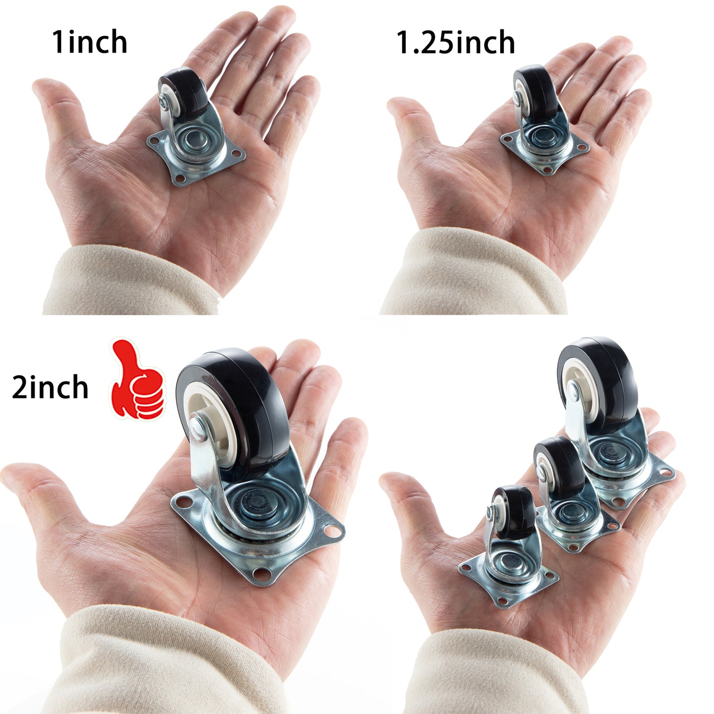HeavyDuty 360 Swivel Casters Universal Mute Wheels for Furniture Trolleys  Cabinets WearResis