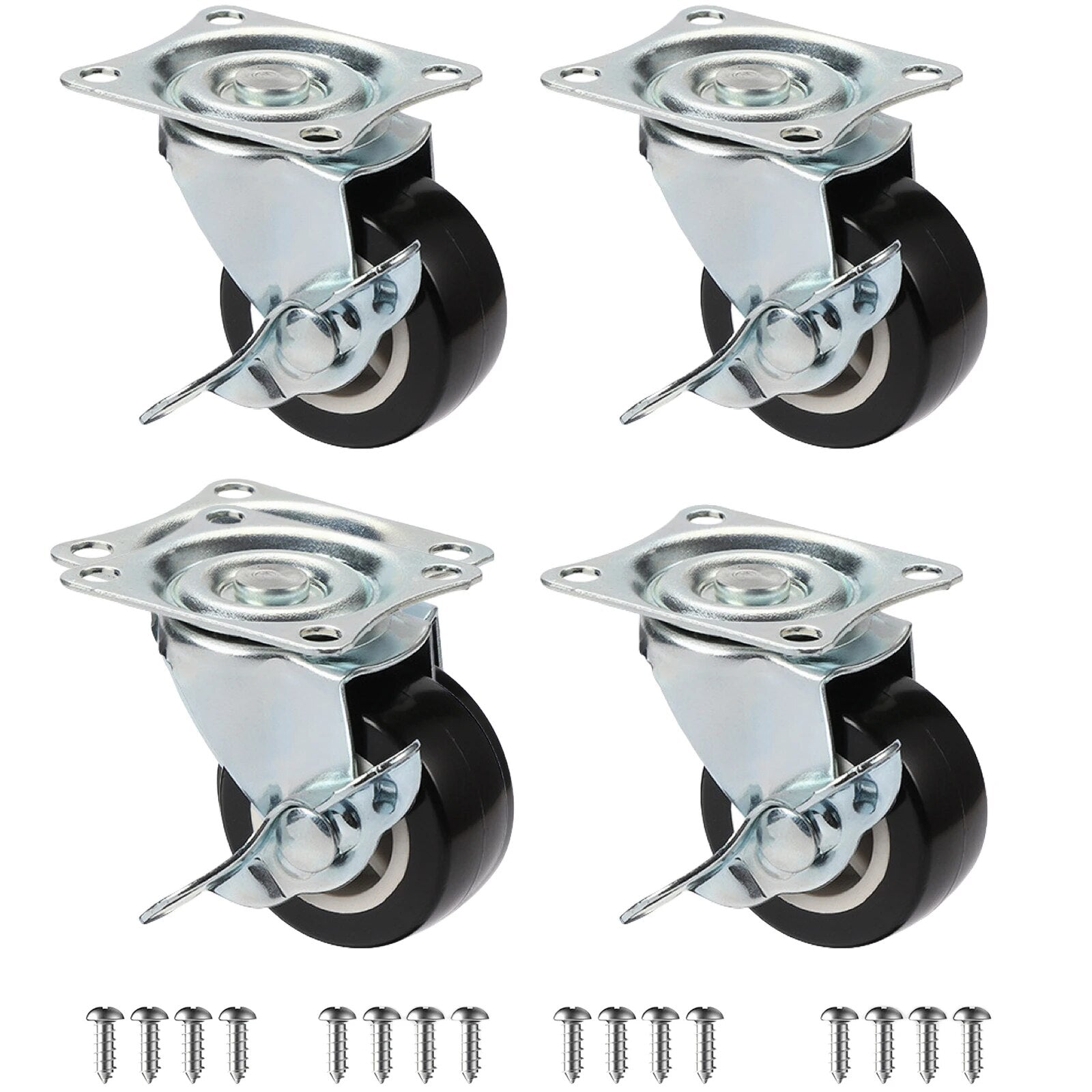 HeavyDuty 360 Swivel Casters Universal Mute Wheels for Furniture Trolleys  Cabinets WearResis