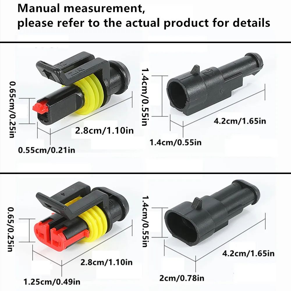Waterproof Electrical Connector  10Pcs QuickConnect Terminals With Wire For Cars Boats  Marine 1