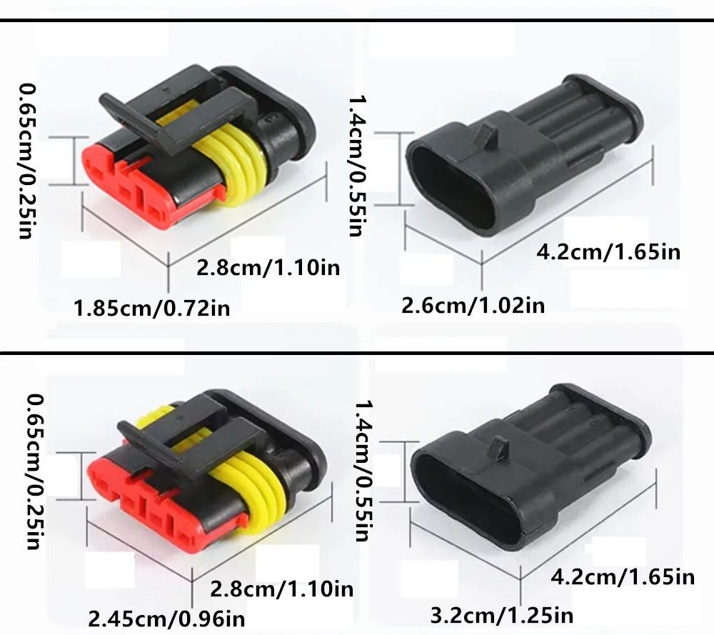 Waterproof Electrical Connector  10Pcs QuickConnect Terminals With Wire For Cars Boats  Marine 2