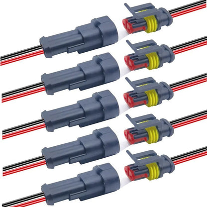 Waterproof Electrical Connector  10Pcs QuickConnect Terminals With Wire For Cars Boats  Marine 3