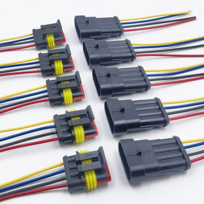 Waterproof Electrical Connector  10Pcs QuickConnect Terminals With Wire For Cars Boats  Marine 9