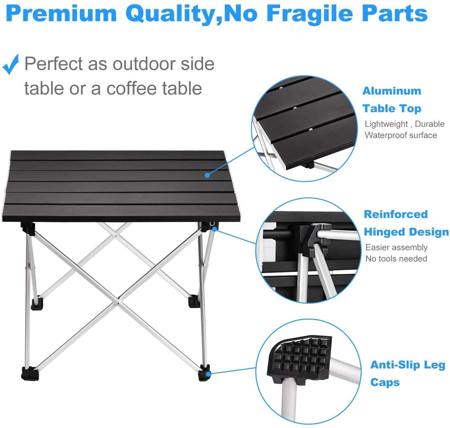 Ultralight Portable Folding Camping Table High Strength Aluminum Alloy For Outdoor BBQ  Picnic 2