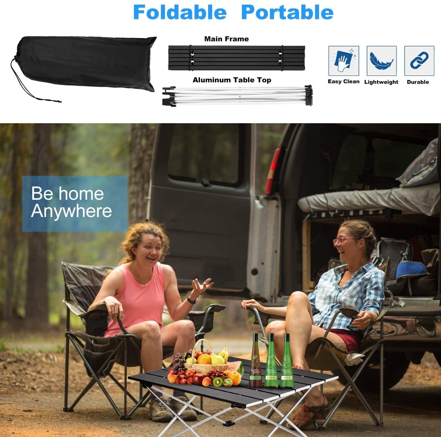 Ultralight Portable Folding Camping Table High Strength Aluminum Alloy For Outdoor BBQ  Picnic 4