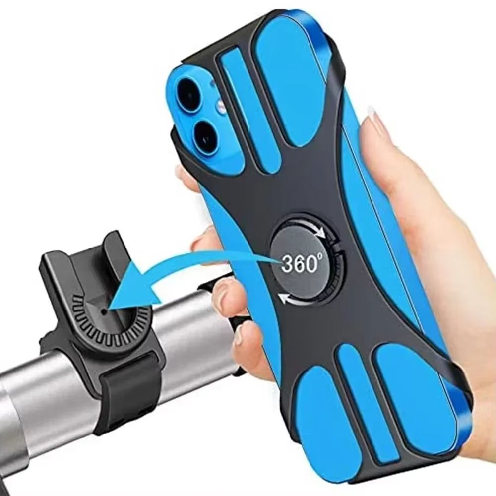 Universal Bike Phone Holder, Detachable Bicycle & Motorcycle Phone Mount for iPhone, Samsung, Xiaomi