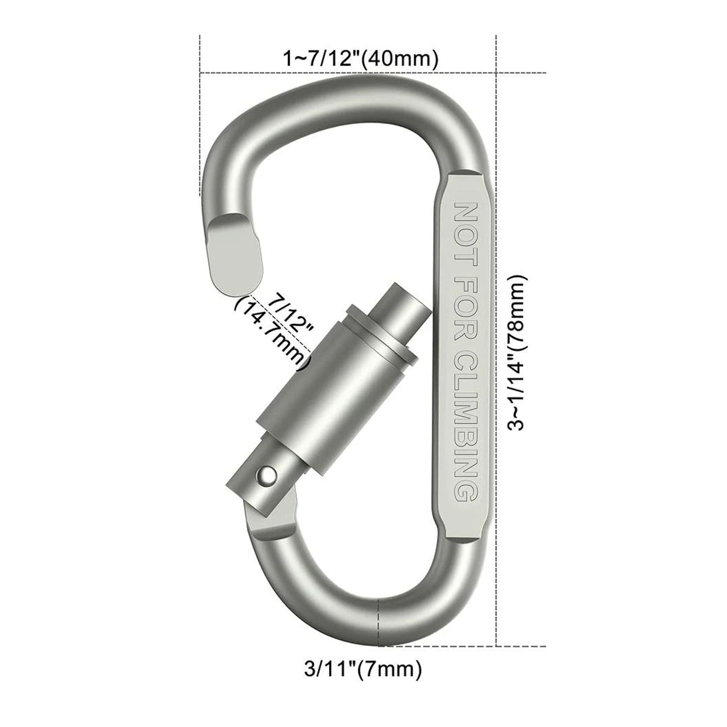 Tactical Aluminum Alloy Carabiner Set  EDC Keychain Clip For Camping Survival  Outdoor Adventures 3