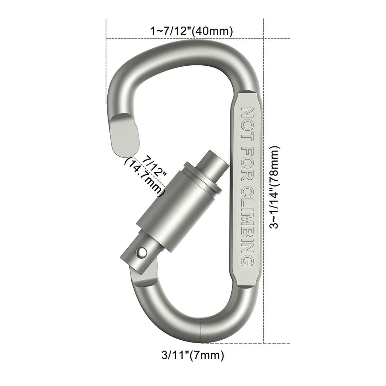 Tactical Aluminum Alloy Carabiner Set  EDC Keychain Clip For Camping Survival  Outdoor Adventures 3