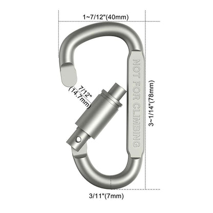 Tactical Aluminum Alloy Carabiner Set  EDC Keychain Clip For Camping Survival  Outdoor Adventures 3