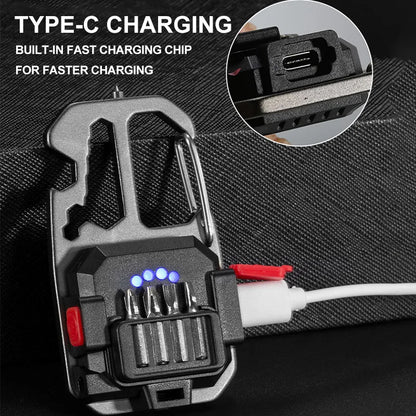 Rechargeable Keychain Work Light With Battery Display High Lumens Portable LED Light For Camping Hi