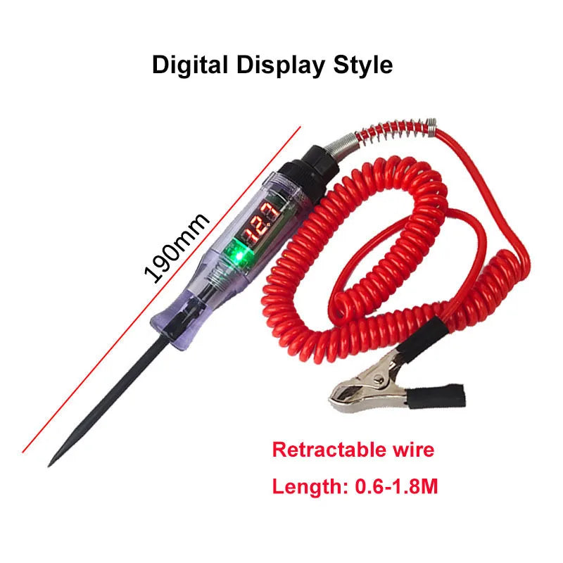 Car Truck Voltage Circuit Tester 6V24V Auto Diagnostic Probe Test Pen With Light Bulb For Electric  2