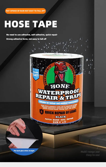 Ultra-Strong Waterproof Tape – High Strength & Toughness for Leak Repairs (Black/Transparent)