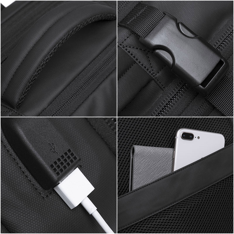 BANGE Travel Backpack Men Business Expandable USB Large Capacity Laptop Waterproof Fashion Backpack