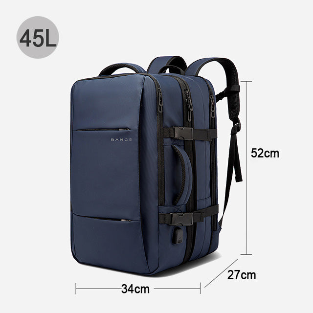 BANGE Travel Backpack Men Business Expandable USB Large Capacity Laptop Waterproof Fashion Backpack