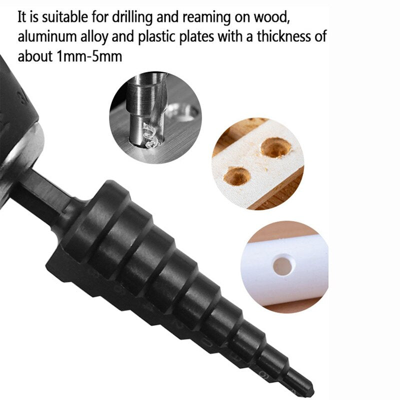 HighSpeed Steel Core Drill Bit Set Straight Groove Step Drill For Wood  Metal DIY Hole Cutter Kit 2