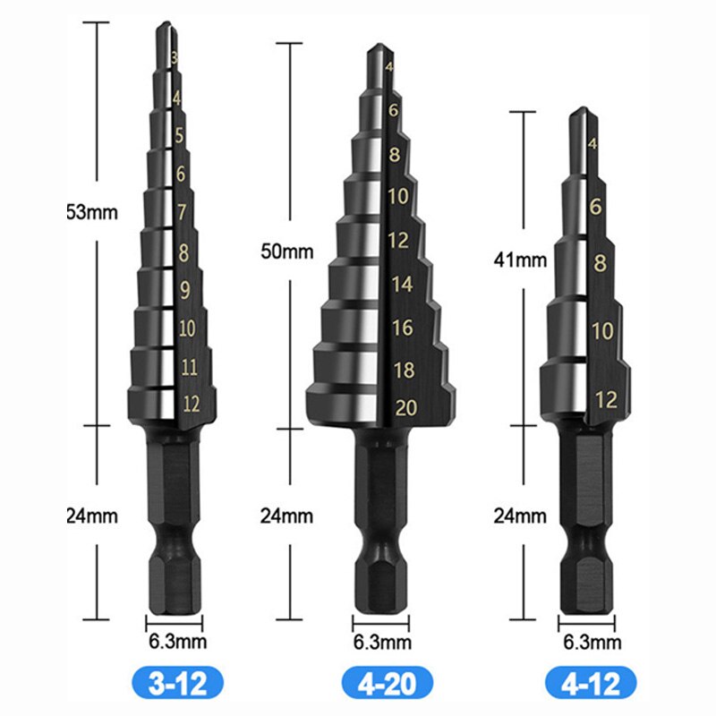 HighSpeed Steel Core Drill Bit Set Straight Groove Step Drill For Wood  Metal DIY Hole Cutter Kit 5