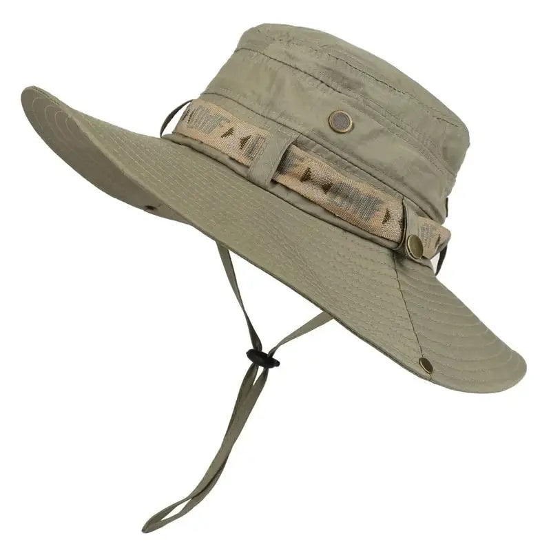 Summer Men Bucket Hat, UV Protection Wide Brim Panama Safari Hat for Outdoor Hiking & Beach