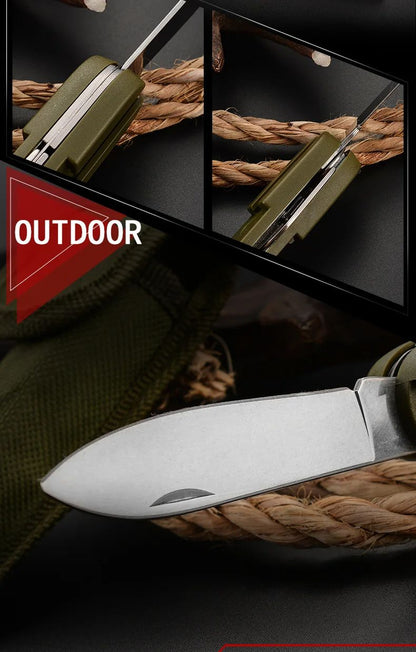Stainless Steel Foldable Dinnerware Set  7in1 Multifunctional Outdoor Utensils For Picnic Camping   10