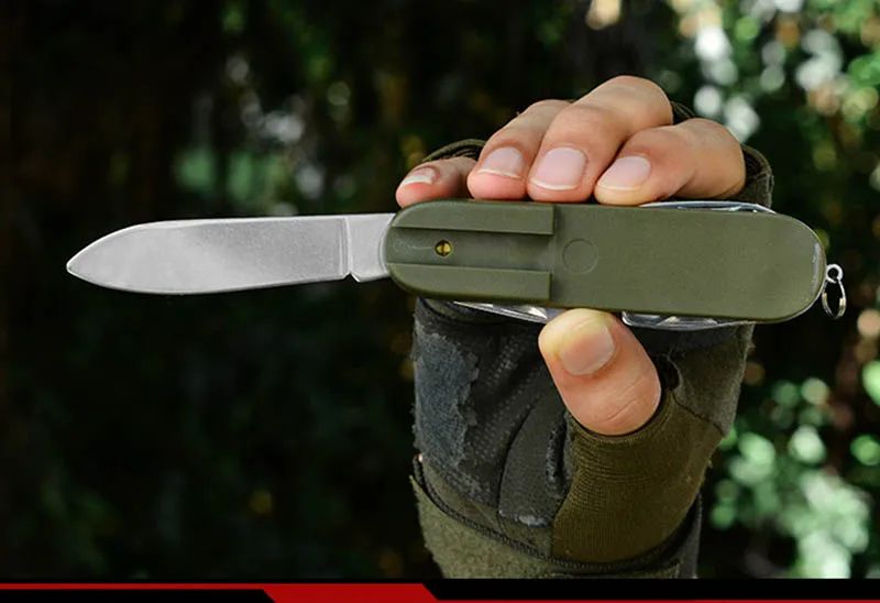 Stainless Steel Foldable Dinnerware Set  7in1 Multifunctional Outdoor Utensils For Picnic Camping   5