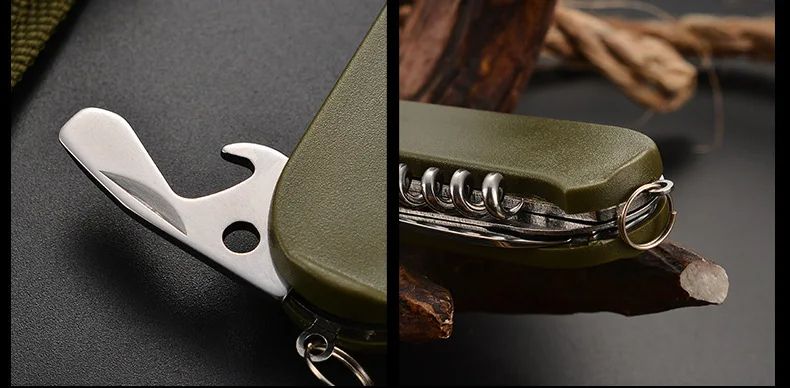 Stainless Steel Foldable Dinnerware Set  7in1 Multifunctional Outdoor Utensils For Picnic Camping   9