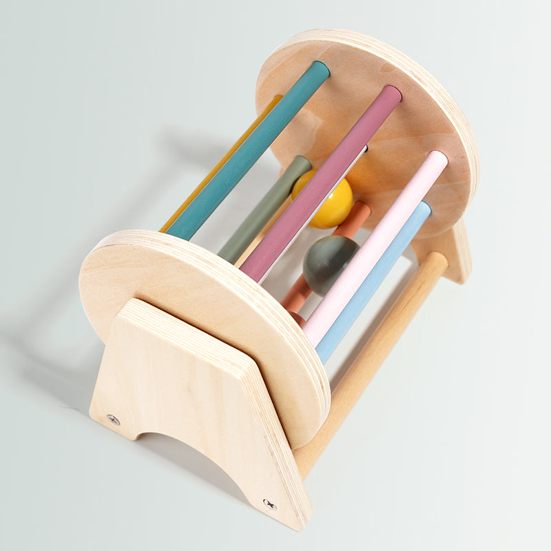 Baby Montessori Wooden Spinning Drum Toy For Early Education Ideal Developmental Gift For 13YearOld 3