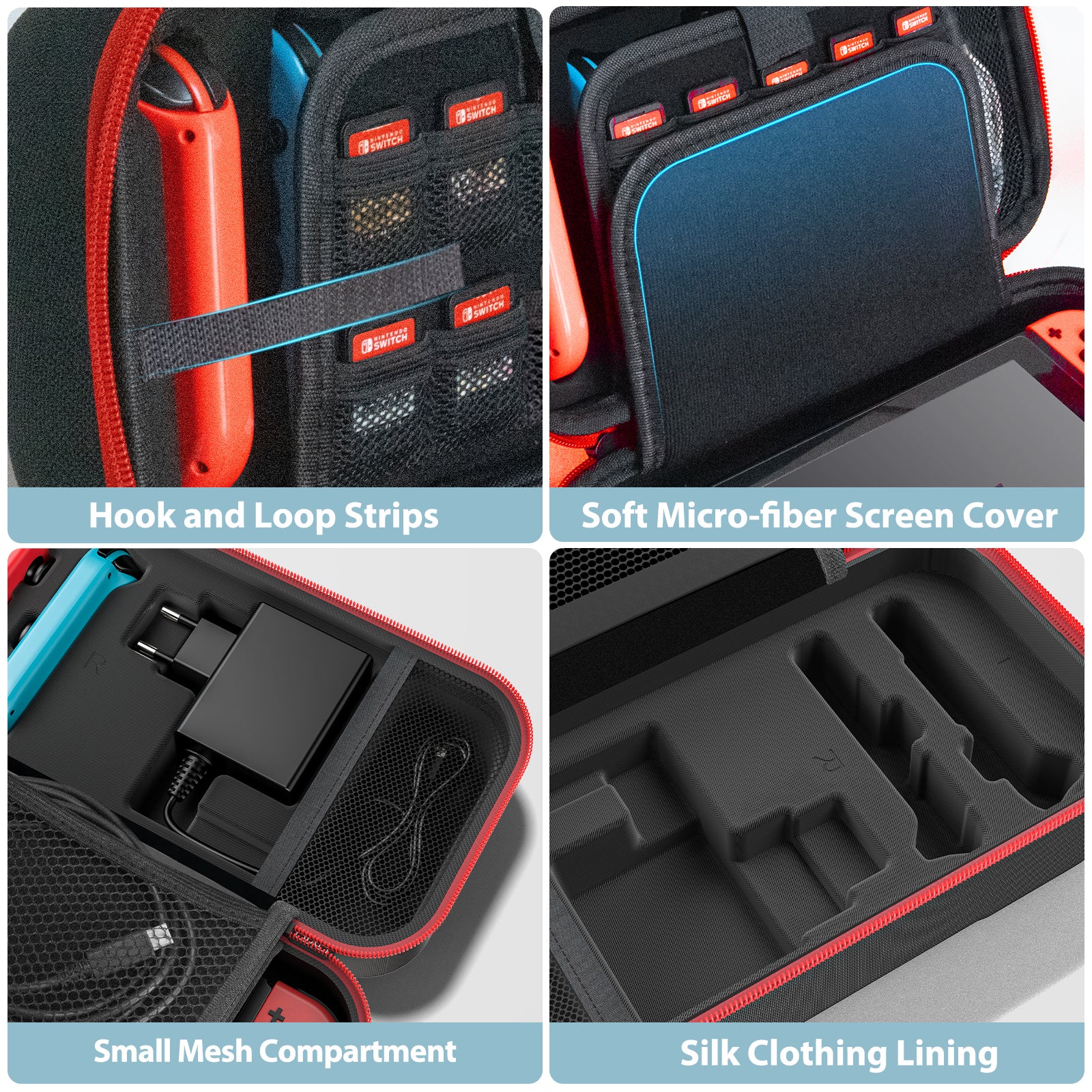 OIVO Large Storage Bag for Nintendo Switch Waterproof Travel Case AntiScratch Carrying Bag for Sw