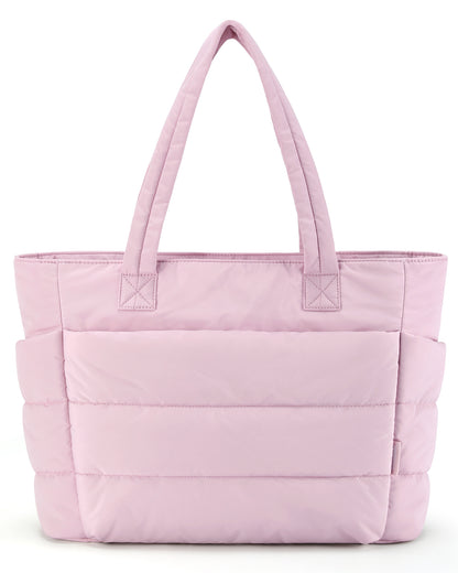 Large Capacity Tote Bag for Women, Puffer Padded Handbag for Travel, Work & School