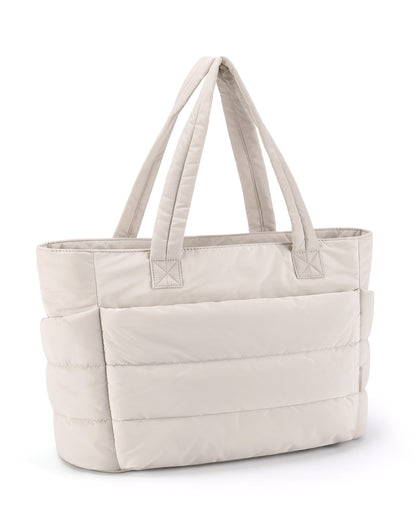 Large Capacity Tote Bag for Women, Puffer Padded Handbag for Travel, Work & School