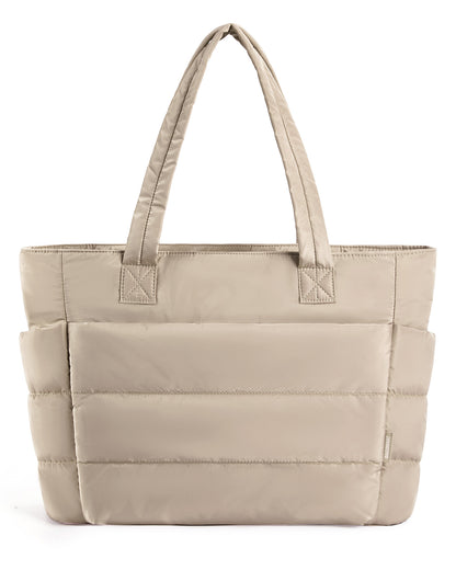 Large Capacity Tote Bag for Women, Puffer Padded Handbag for Travel, Work & School
