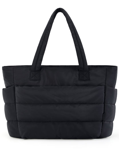 Large Capacity Tote Bag for Women, Puffer Padded Handbag for Travel, Work & School