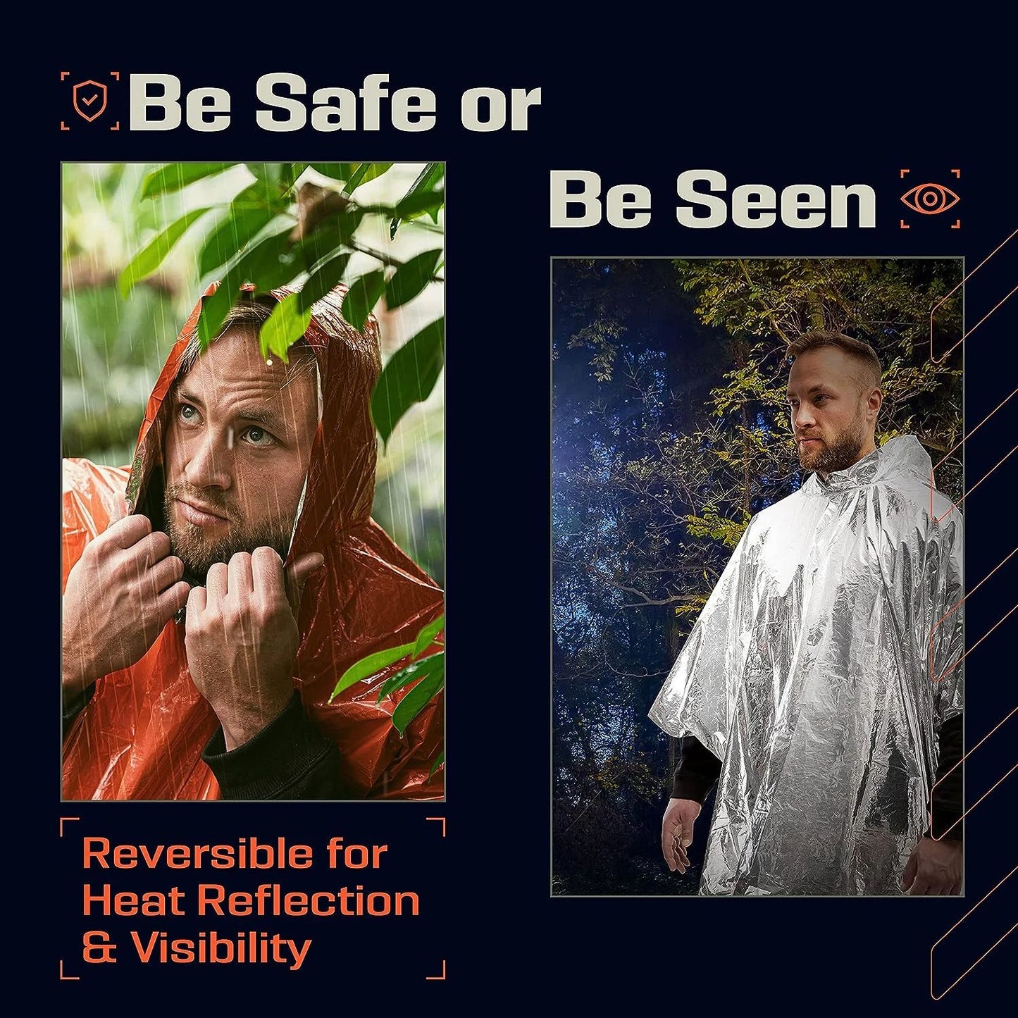 Disposable Water Proof Raincoat  Aluminum Film Emergency Rainwear For Camping  Survival 2