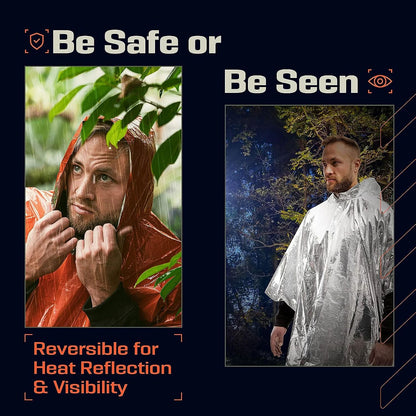 Disposable Water Proof Raincoat  Aluminum Film Emergency Rainwear For Camping  Survival 2
