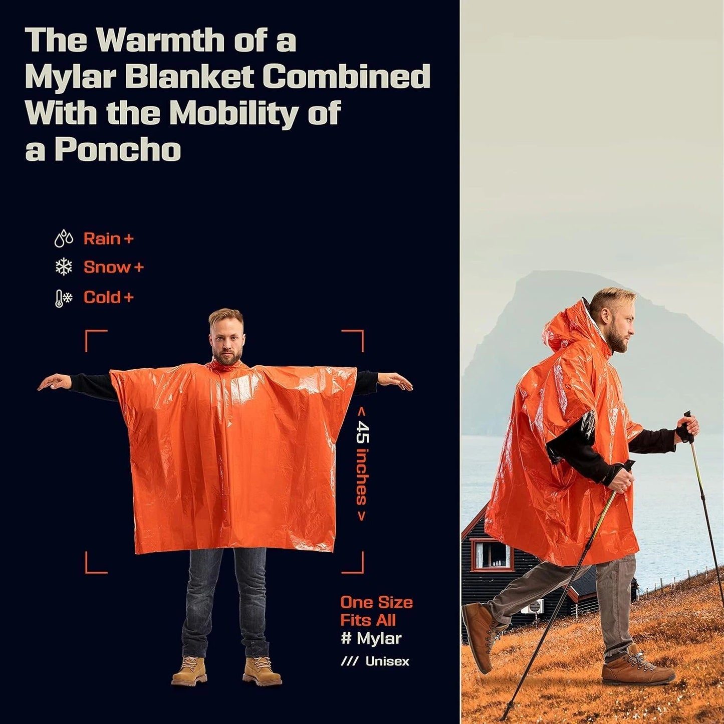 Disposable Water Proof Raincoat  Aluminum Film Emergency Rainwear For Camping  Survival 3