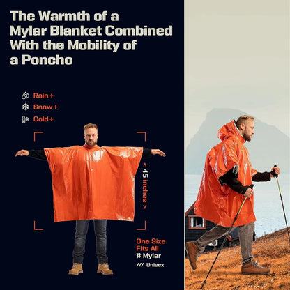 Disposable Water Proof Raincoat  Aluminum Film Emergency Rainwear For Camping  Survival 3