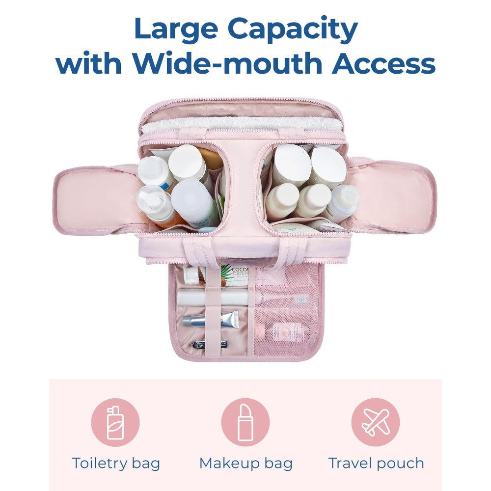 Lightweight Travel Toiletry Bag, Large Capacity & Durable Storage Case for Women