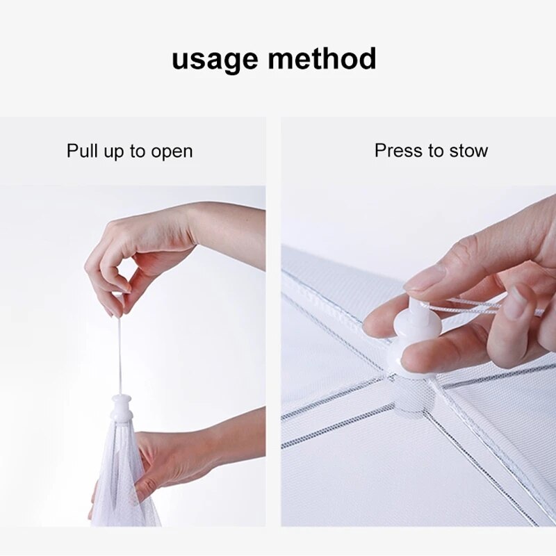 Foldable Food Cover Mesh Large Insect Proof Dish Cover For IndoorOutdoor Use Washable  Windproof 4
