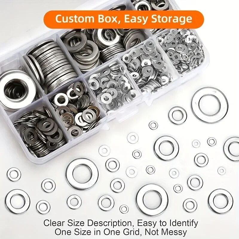 Stainless Steel Flat Washers Set Perfect for Home Decor Factory Repair Kitchens  DIY Projects
