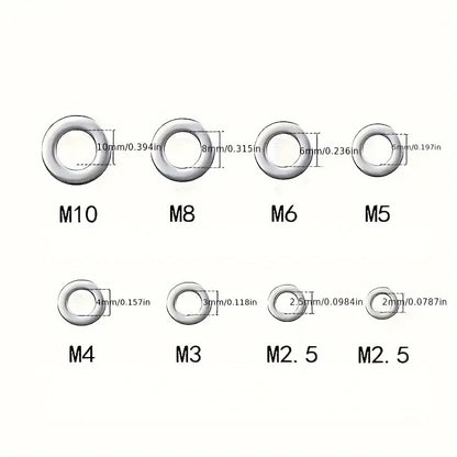 Stainless Steel Flat Washers Set Perfect for Home Decor Factory Repair Kitchens  DIY Projects