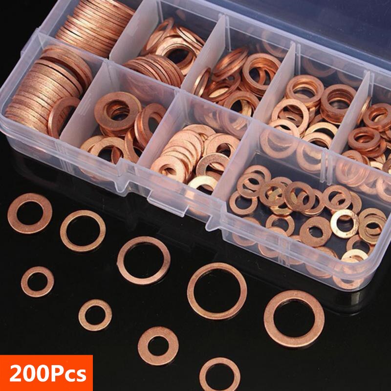 Professional Copper Washer Kit Nut  Bolt Seal Set For Engine Repair Plumbing  Hydraulics 3