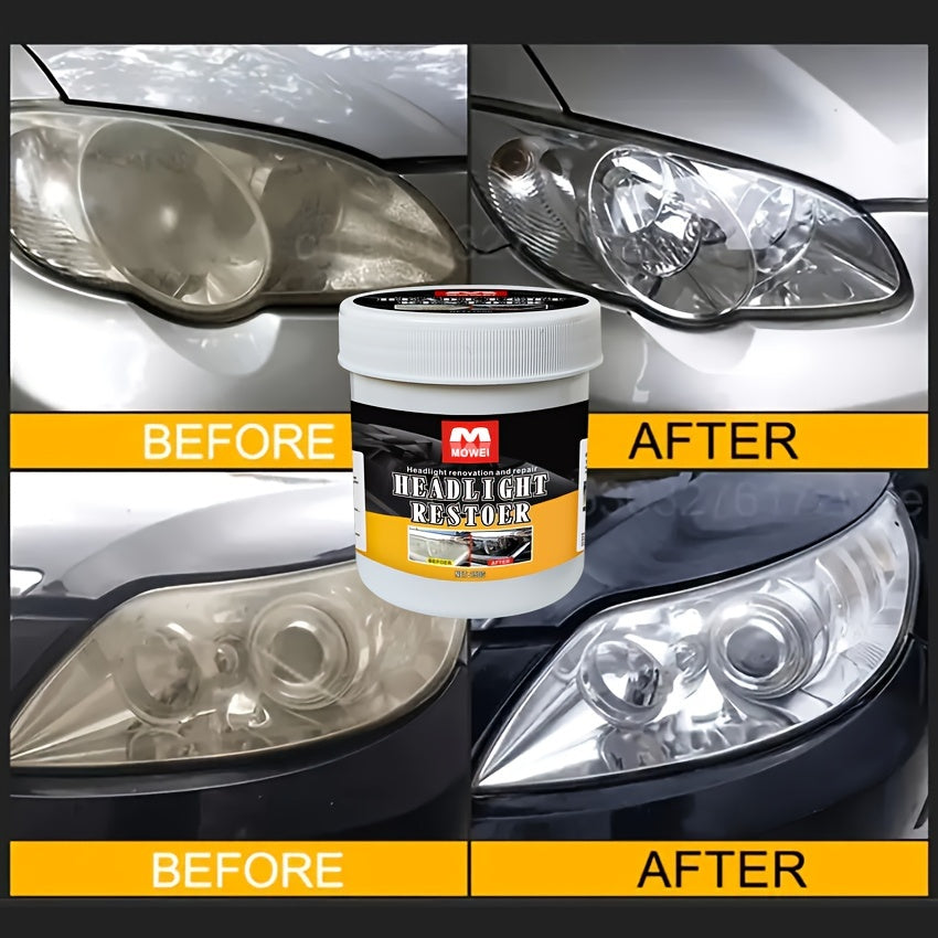 Car Headlight Restoration Kit Headlamp Scratch Remover & Oxidation Polish Liquid for Crystal Clear Lights