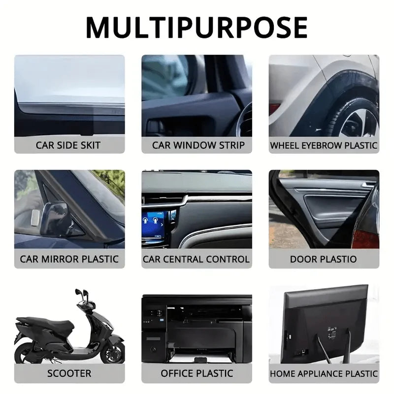 Premium Car Bumper Repair Paste Fixes Scratches on Artificial Leather Deep Black Effect Car Polis