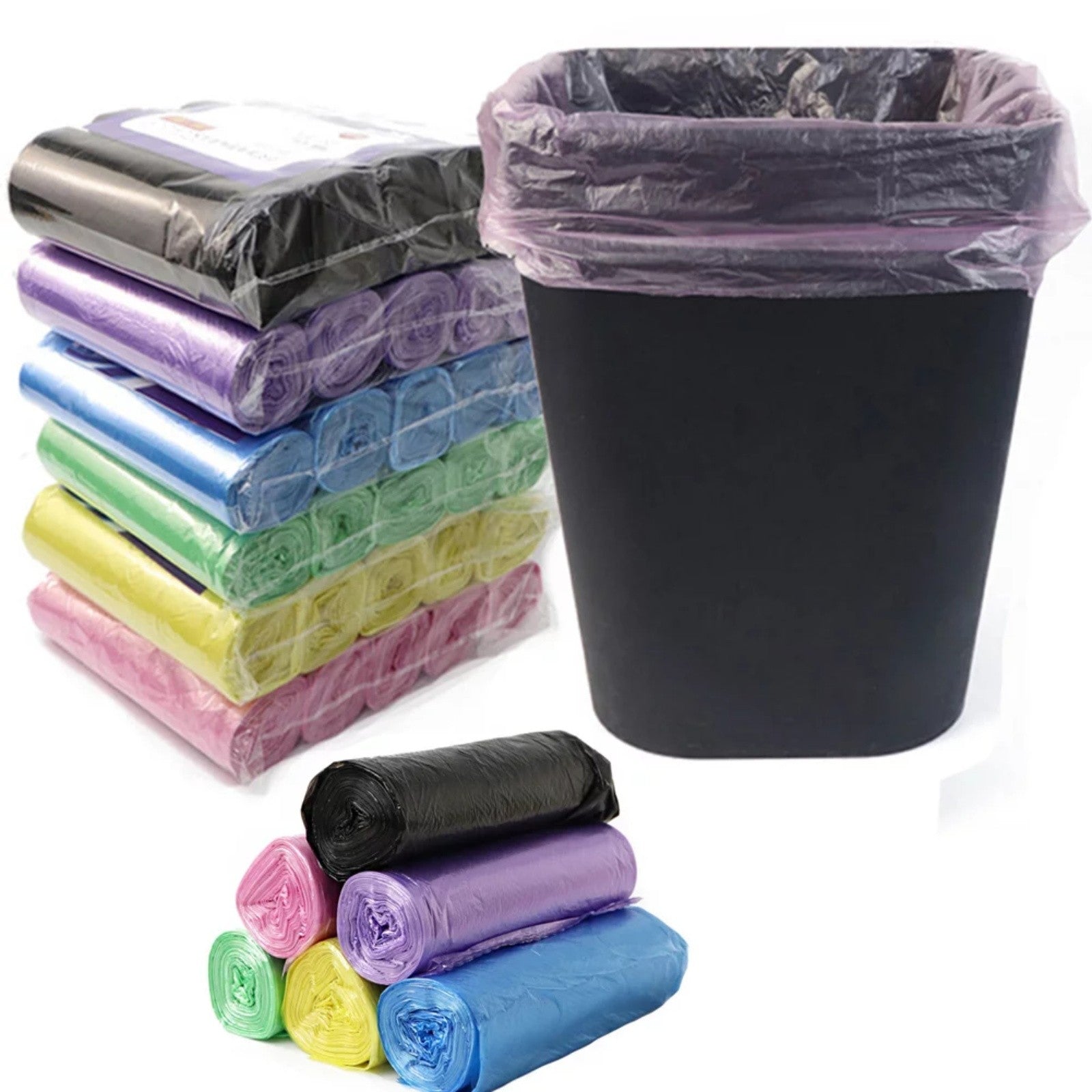 Disposable Small Trash Bags Compact Garbage Bags for Kitchen, Office