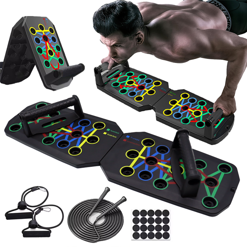 Portable Push Up Board Set Multifunctional Foldable Fitness Equipment for Chest, Abdomen, Arms & Back Trainin