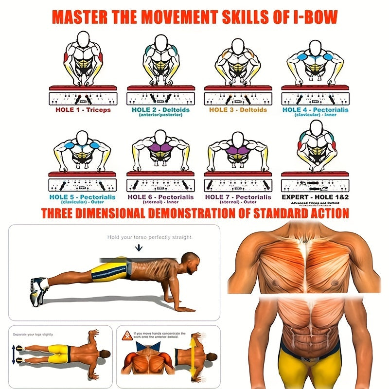 Portable Push Up Board Set Multifunctional Foldable Fitness Equipment for Chest, Abdomen, Arms & Back Trainin