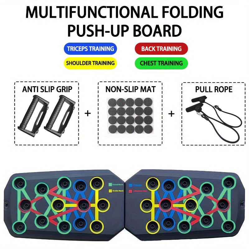 Portable Push Up Board Set Multifunctional Foldable Fitness Equipment for Chest, Abdomen, Arms & Back Trainin