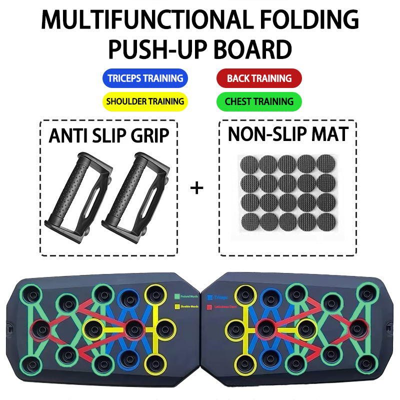 Portable Push Up Board Set Multifunctional Foldable Fitness Equipment for Chest, Abdomen, Arms & Back Trainin