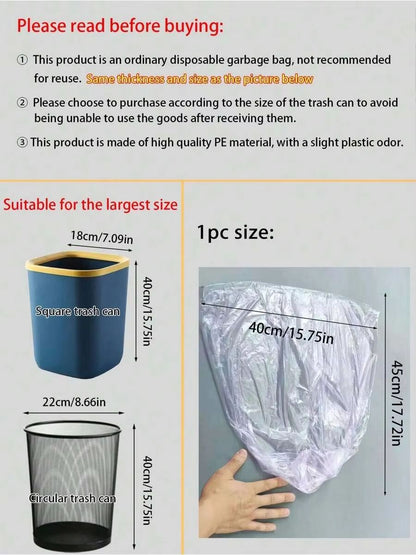 Disposable Small Trash Bags Compact Garbage Bags For Kitchen Office 2
