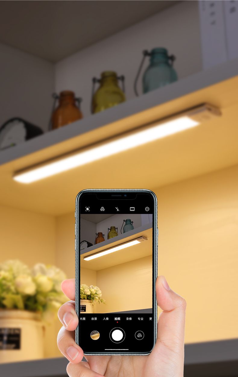 Motion Sensor LED Lamp USBC Rechargeable Durable Aluminum Light for Cabinets Kitchen  Wardrobe