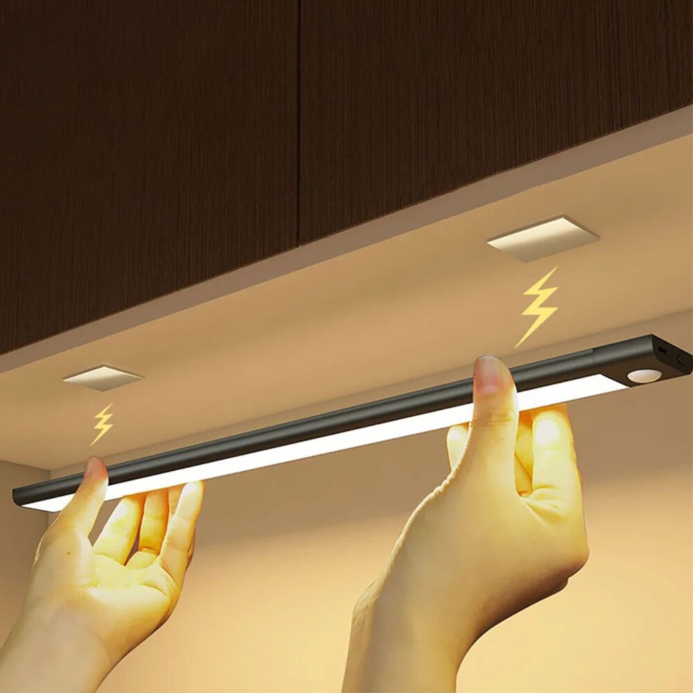 Motion Sensor LED Lamp, USB-C Rechargeable, Durable Aluminum Light for Cabinets, Kitchen & Wardrobe